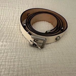 Jimmy Choo White Belt with Silver Buckle